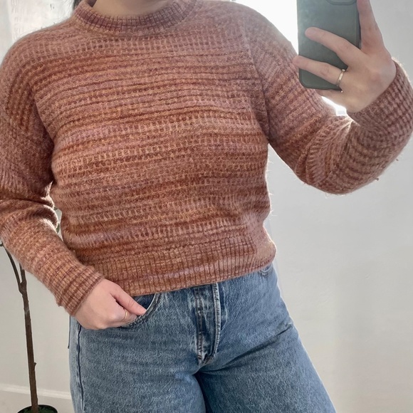 Alpaca Crew Neck Sweater Wool Blend Tonal Hipster Boho Bohemian Hippie Sweater - Picture 3 of 11